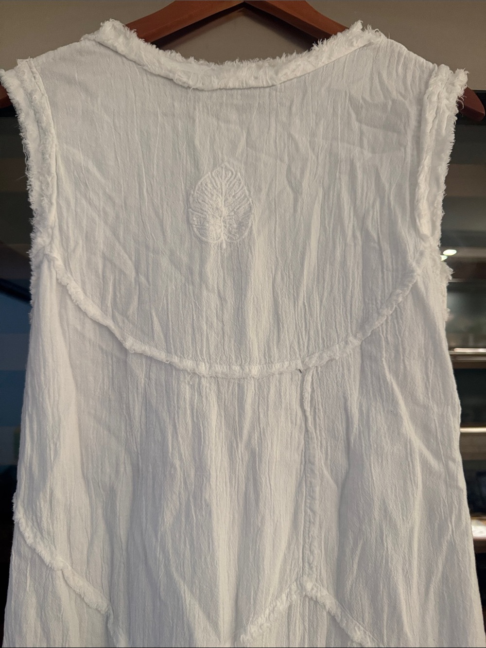 Hawaiianize White Cotton Boho Tunic Dress Cover-Up – XS - Picture 5 of 6